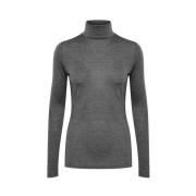 Comfortabele Donkergrijze Melange Rollneck Trui My Essential Wardrobe ...