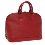 Pre-owned Leather handbags Louis Vuitton Vintage , Red , Dames