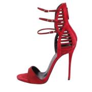 Pre-owned Satin sandals Giuseppe Zanotti Pre-owned , Red , Dames