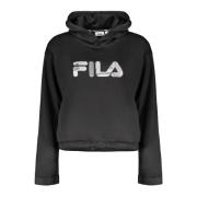 Zwarte hoodie met borduurwerk Fila , Black , Dames