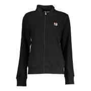 Zwarte Sweatshirt met rits Lange Mouwen Acetaat Fila , Black , Dames