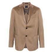 Luxe Cashmere Jas met Katoenen Voering Ermenegildo Zegna , Beige , Her...