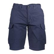 Blauwe Bermuda Shorts Slim Fit Katoen North Sails , Blue , Heren