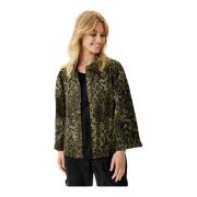 Army Print Jas Blazer IN Front , Green , Dames