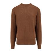 Wollen Trui Ribstof Regular Fit Lemaire , Brown , Heren