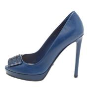 Pre-owned Leather heels Dior Vintage , Blue , Dames