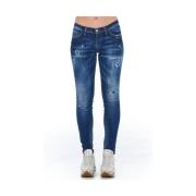 Chic Gewassen Skinny Denim Jeans Frankie Morello , Blue , Dames