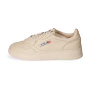 Lage Leren Sneaker met Gestikte Meerlagige Inzetstukken Autry , Beige ...