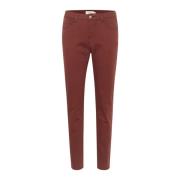 Straight-leg Twill Pant - Coco Fit Cream , Brown , Dames