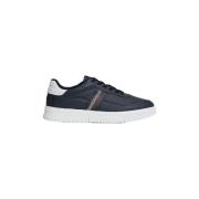 Blauwe Lage Sneakers Leer Nylon Tommy Hilfiger , Blue , Heren