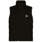 Gewatteerd Logo Vest Zwart Dolce & Gabbana , Black , Heren