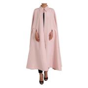 Roze Zijden Maxi Cape Jas Dolce & Gabbana , Pink , Dames