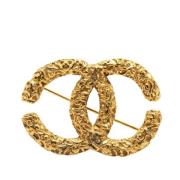 Pre-owned Metal brooches Chanel Vintage , Yellow , Dames