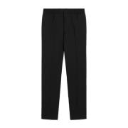 Zwarte wollen broek met elastische tailleband Ami Paris , Black , Here...