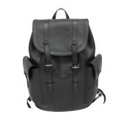 Pre-owned Leather backpacks Louis Vuitton Vintage , Black , Heren