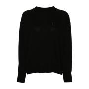 Zwarte Gebreide Crew Neck Sweater Ermanno Scervino , Black , Dames