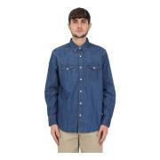 Heren Denim Overhemd met Klassieke Kraag en Lange Mouwen Levi's , Blue...