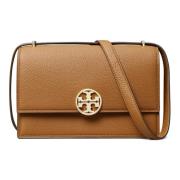 Bruine Leren Schoudertas Tory Burch , Brown , Dames