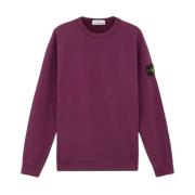 Paarse Trui Pluche Interieur Geribbeld Stone Island , Purple , Heren