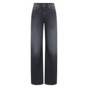 Relaxed Fit Mid-Waist Jeans Donkergrijze Denim Drykorn , Gray , Dames