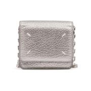 Metallic Effect Portemonnees met Kettingriem Maison Margiela , Gray , ...