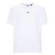 Wit Logo Regular T-Shirt Gcds , White , Heren