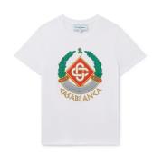 Grieks Crest Bedrukt T-shirt Casablanca , White , Dames