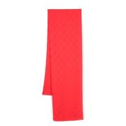 Rood Zijden Logo Jacquard Sjaal Givenchy , Red , Dames