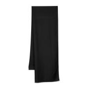 Zijde-Wol Blend Logo Sjaal Givenchy , Black , Dames