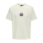 Gedrukt T-shirt Cloud Dancer Freewear Wit Only & Sons , White , Heren