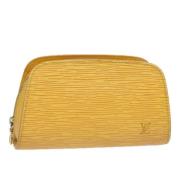 Pre-owned Leather pouches Louis Vuitton Vintage , Yellow , Dames