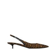 Elegant Slingback Pumps Saint Laurent , Brown , Dames