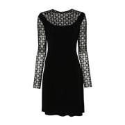 Zwarte Mesh Panel A-lijn Jurk Givenchy , Black , Dames