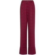 Geometrisch Print Zijden Broek Moschino , Red , Dames