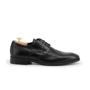 Valerio Leren Veterschoenen Zwart Duca di Morrone , Black , Heren