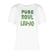 Casual Ronde Hals T-Shirt Liu Jo , White , Dames