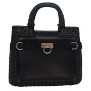 Pre-owned Canvas handbags Salvatore Ferragamo Pre-owned , Black , Dame...