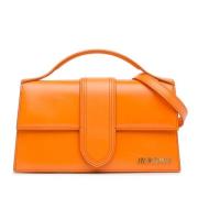 Pre-owned Leather handbags Jacquemus Pre-owned , Orange , Dames