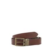 Tartan Beige Leren Riem Barbour , Brown , Heren