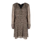 Elegante V-Hals Midi Jurk Liu Jo , Brown , Dames