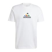 Heren Bedrukt T-shirt Adidas , White , Heren