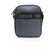 Crossbody tas met ritssluiting en logo Cerruti 1881 , Gray , Heren