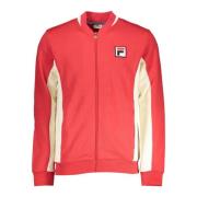 Rode Sweatshirt met Rits Zeventiger Jaren Stijl Contrast Details Fila ...