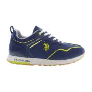 Sportieve Blauwe Veterschoenen met Contrastdetails U.s. Polo Assn. , B...