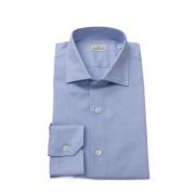 Franse Kraag Shirt Miami Stijl Bagutta , Blue , Heren