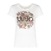 Klassieke Ronde Hals T-Shirt Liu Jo , White , Dames