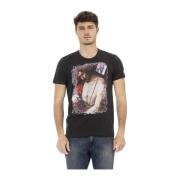 Korte Mouw Ronde Hals T-shirt Trussardi , Black , Heren