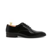 Zwarte Leren Veterschoenen Duca di Morrone , Black , Heren