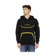 Hoodie met reliëflogo-details Automobili Lamborghini , Black , Heren