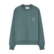 Groene Mini Logo Sweater Ami Paris , Green , Heren